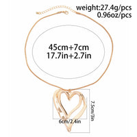 Thumbnail for Chic Double Hollow Heart Pendant Necklace - ArtGalleryZen