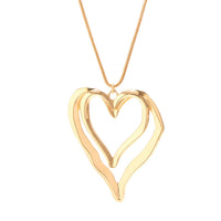 Thumbnail for Chic Double Hollow Heart Pendant Necklace - ArtGalleryZen