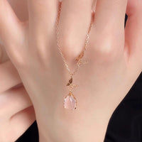 Thumbnail for Chic Duo Enamel Butterfly Opal Pendant Necklace - ArtGalleryZen