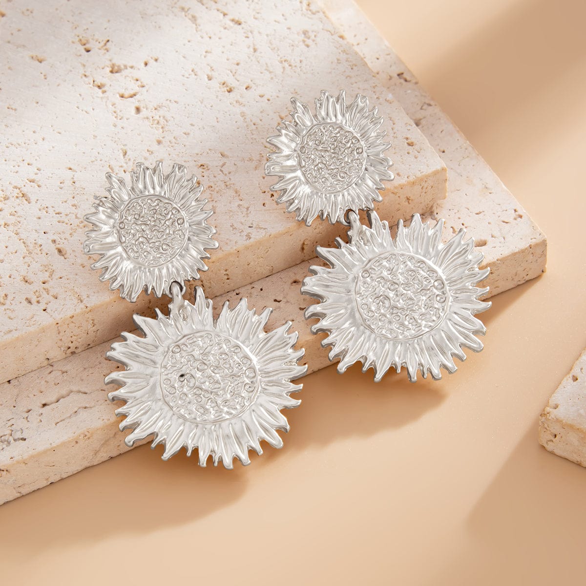 Chic Duo Sunflower Dangle Earrings - ArtGalleryZen