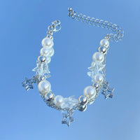 Thumbnail for Chic Elegant Layered Star Tassel Pearl Chain Bracelet - ArtGalleryZen