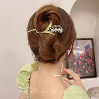 Thumbnail for Chic Enamel Bellflower Hair Twist Clip - ArtGalleryZen