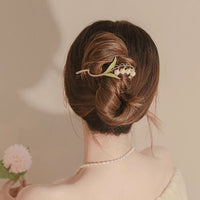Thumbnail for Chic Enamel Bellflower Hair Twist Clip - ArtGalleryZen