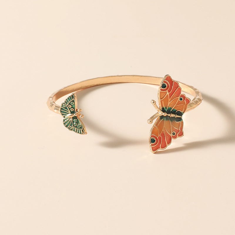 Chic Enamel Butterfly Necklace Bracelet Ring Set - ArtGalleryZen