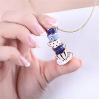 Thumbnail for Chic Enamel Coffee Cup Long Chain Necklace - ArtGalleryZen