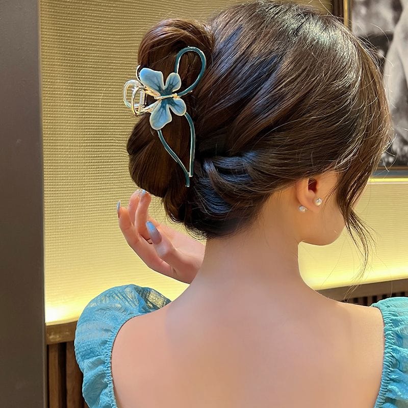 Chic Enamel Colorful Butterfly Chignon Claw Clip Hair Clip - ArtGalleryZen
