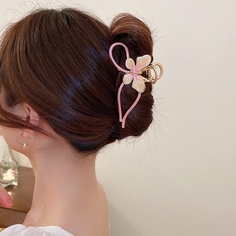 Chic Enamel Colorful Butterfly Chignon Claw Clip Hair Clip - ArtGalleryZen