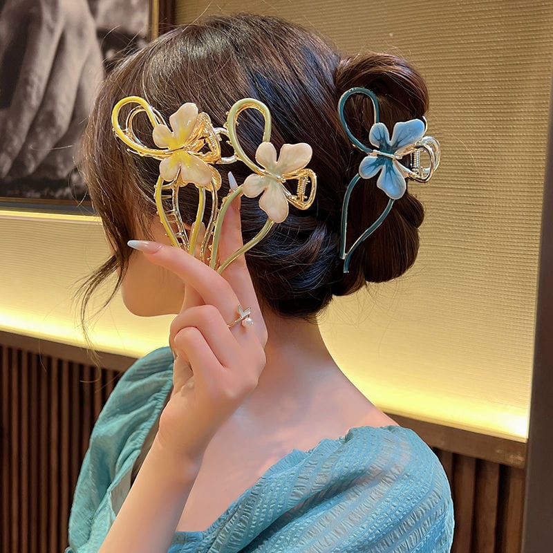 Chic Enamel Colorful Butterfly Chignon Claw Clip Hair Clip - ArtGalleryZen