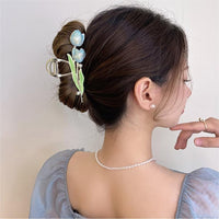 Thumbnail for Chic Enamel Duo Tulip Chignon Claw Clip Hair Claw - ArtGalleryZen