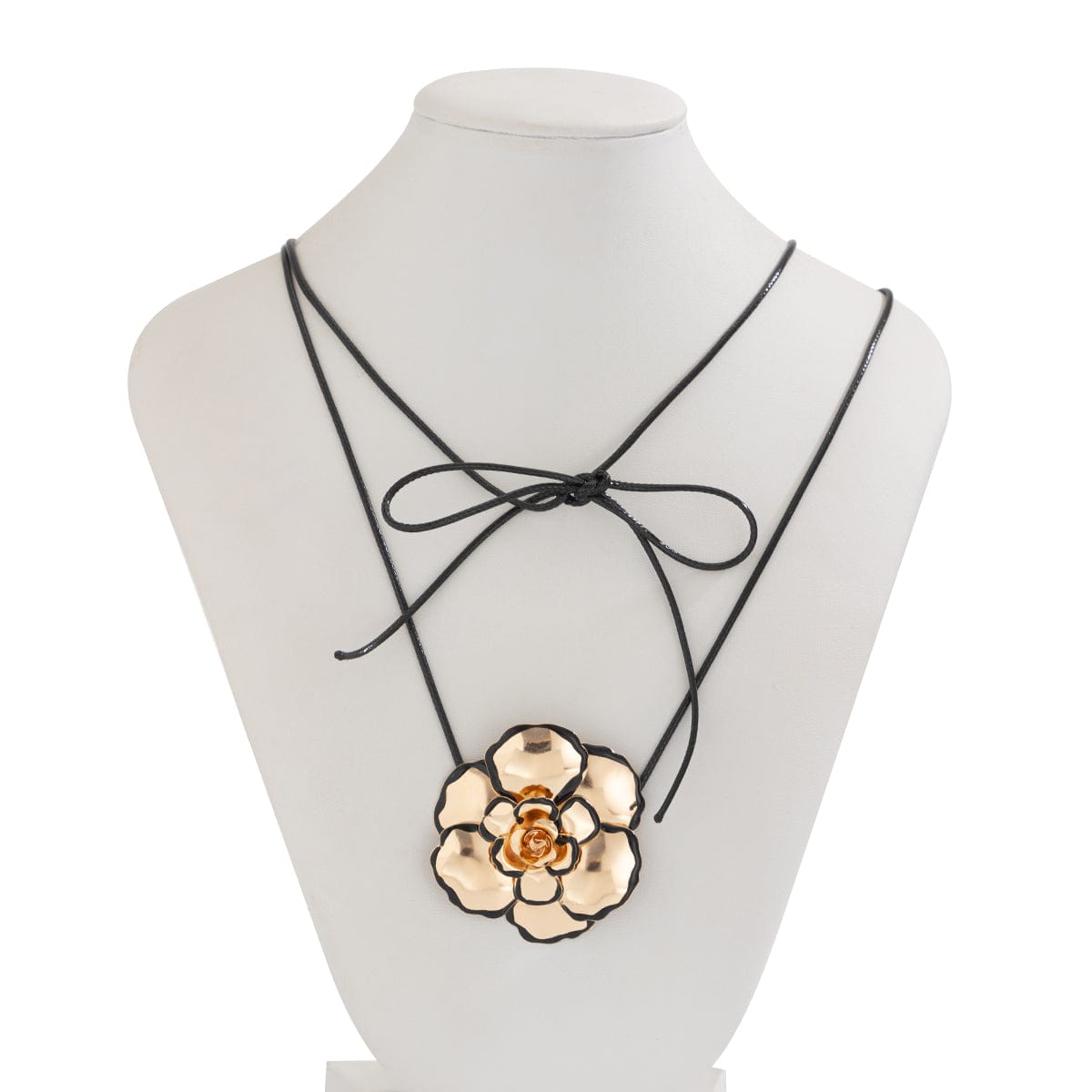 Chic Enamel Flower Wax Cord String Necklace - ArtGalleryZen