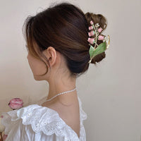 Thumbnail for Chic Enamel Lily Of The Valley Hair Claw Clip - ArtGalleryZen