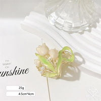 Thumbnail for Chic Enamel Pearl Charm Tulip High Ponytail Hair Claw - ArtGalleryZen