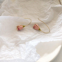 Thumbnail for Chic Enamel Pink Tulip Dangle Earrings - ArtGalleryZen