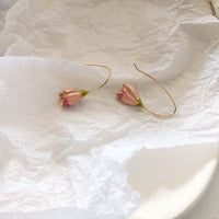 Thumbnail for Chic Enamel Pink Tulip Dangle Earrings - ArtGalleryZen