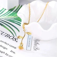 Thumbnail for Chic Enamel Rose Pendant Necklace - ArtGalleryZen