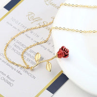 Thumbnail for Chic Enamel Rose Pendant Necklace - ArtGalleryZen
