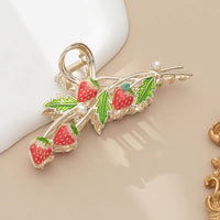 Thumbnail for Chic Enamel Strawberry Hair Claw Clip - ArtGalleryZen