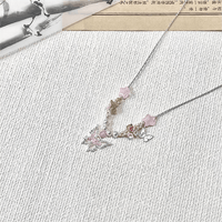 Thumbnail for Chic Floral Butterfly Necklace - ArtGalleryZen