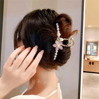 Thumbnail for Chic Floral Pearl Chignon Claw Clip Hair Clip - ArtGalleryZen