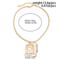 Thumbnail for Chic Flower Spiral Round Square Pendant Necklace - ArtGalleryZen