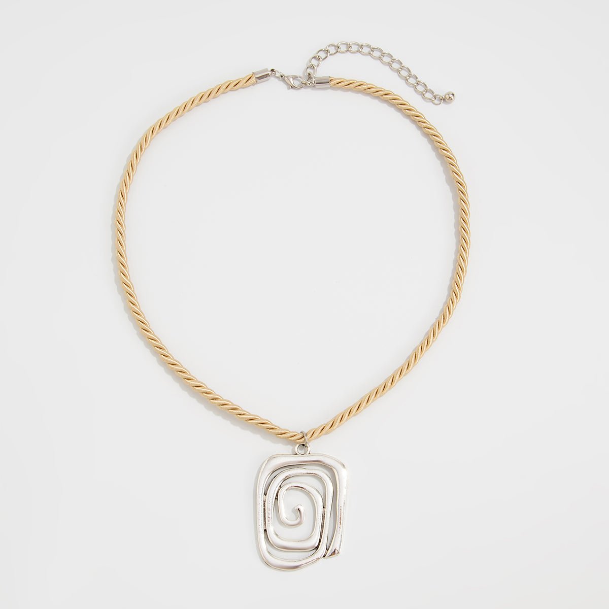 Chic Flower Spiral Round Square Pendant Necklace - ArtGalleryZen