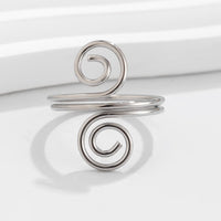Thumbnail for Chic Geometric Duo Spiral Ring - ArtGalleryZen