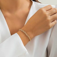 Thumbnail for Chic Gold Silver Plated Braided Chain Bracelet - ArtGalleryZen