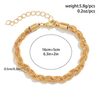 Thumbnail for Chic Gold Silver Plated Braided Chain Bracelet - ArtGalleryZen