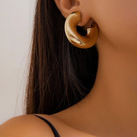 Thumbnail for Chic Gold Silver Plated C Shaped Stud Earrings - ArtGalleryZen