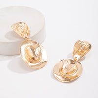 Thumbnail for Chic Gold Silver Plated Cowboy Hat Dangle Earrings - ArtGalleryZen