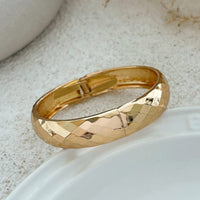 Thumbnail for Chic Gold Silver Plated Cut Surface Bangle Bracelet - ArtGalleryZen