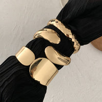 Thumbnail for Chic Gold Silver Plated Cut Surface Bangle Bracelet - ArtGalleryZen