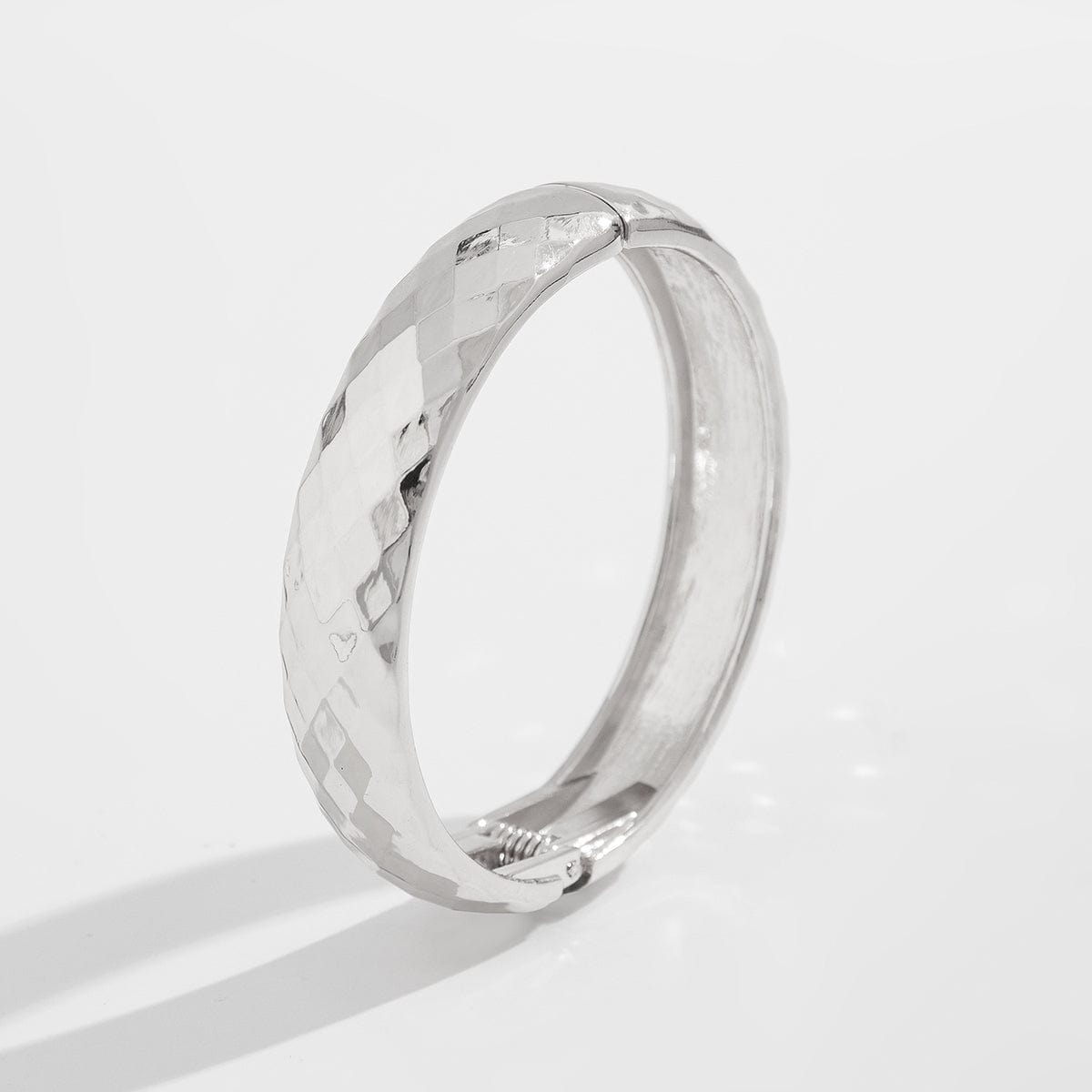 Chic Gold Silver Plated Cut Surface Bangle Bracelet - ArtGalleryZen