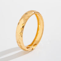 Thumbnail for Chic Gold Silver Plated Cut Surface Bangle Bracelet - ArtGalleryZen