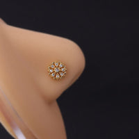 Thumbnail for Chic Gold Silver Plated CZ Inlaid Stainless Steel Nose Piercing Nose Stud - ArtGalleryZen