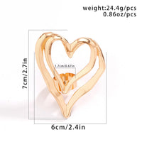 Thumbnail for Chic Gold Silver Plated Double-Layered Hollow Heart Open Ring - ArtGalleryZen