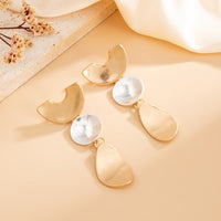 Thumbnail for Chic Gold Silver Plated Geometric Pattern Dangle Earrings - ArtGalleryZen