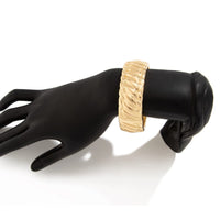 Thumbnail for Chic Gold Silver Plated Glossy Textured Bangle Bracelet - ArtGalleryZen
