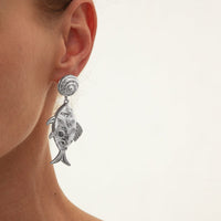 Thumbnail for Chic Gold Silver Plated Goldfish Dangle Earrings - ArtGalleryZen