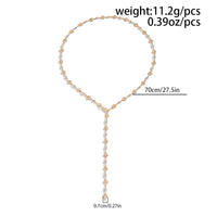Thumbnail for Chic Gold Silver Plated Hollow Heart Long Chain Y Necklace - ArtGalleryZen