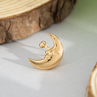 Thumbnail for Chic Gold Silver Plated Moon Ear Cuff Earring - ArtGalleryZen