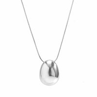 Thumbnail for Chic Gold Silver Plated Oval Pendant Necklace - ArtGalleryZen