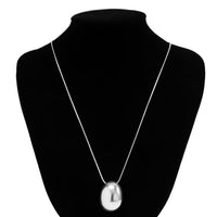 Thumbnail for Chic Gold Silver Plated Oval Pendant Necklace - ArtGalleryZen