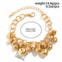 Thumbnail for Chic Gold Silver Tone Heart Tassel Cable Chain Bracelet - ArtGalleryZen