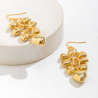 Thumbnail for Chic Gold Silver Tone Heart Tassel Earrings - ArtGalleryZen