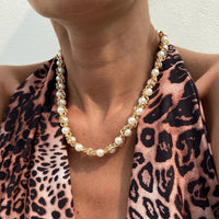 Thumbnail for Chic Gold Silver Tone Pearl Rope Chain Necklace - ArtGalleryZen