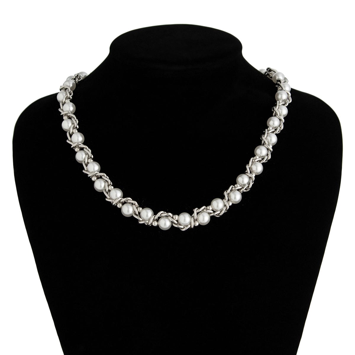 Chic Gold Silver Tone Pearl Rope Chain Necklace - ArtGalleryZen