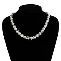 Thumbnail for Chic Gold Silver Tone Pearl Rope Chain Necklace - ArtGalleryZen