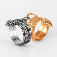 Thumbnail for Chic Gold Silver Tone Stainless Steel Snake Ring - ArtGalleryZen