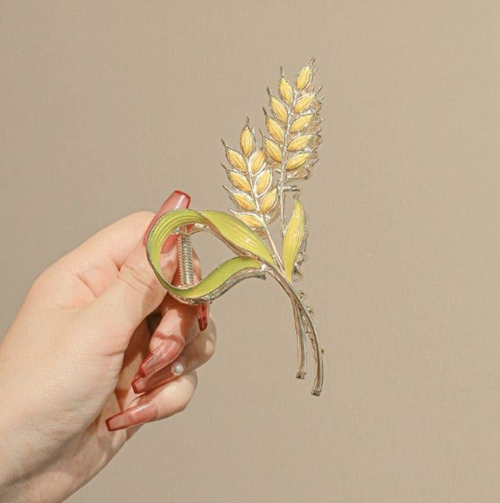 Chic Golden Ears Of Wheat Chignon Claw Clip Hair Clip - ArtGalleryZen